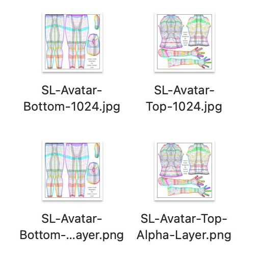 Second Life Marketplace - SL-Avatar-UV-Maps Templates